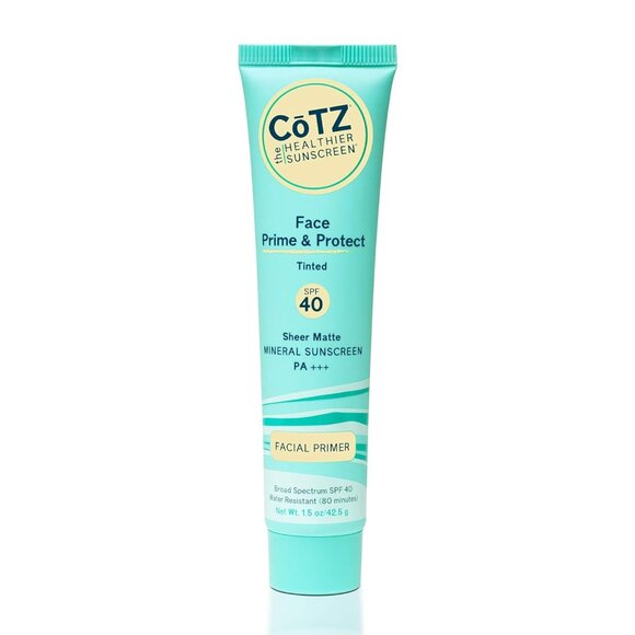 Cotz Face SPF 40: Unscented Sheer Tint Primer Reef-Friendly Sun Defense